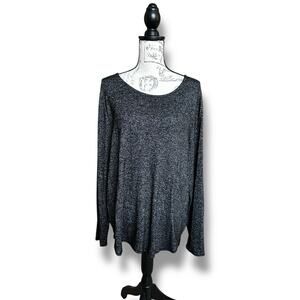Old Navy Women's Super Soft Black Marled LS Lightweight Tunic Sweater XL